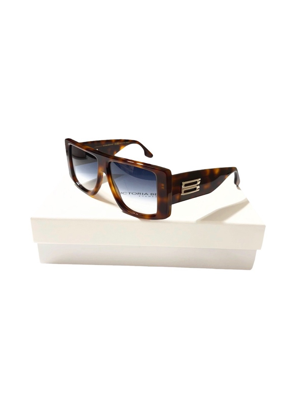 NEW Victoria Beckham Flat Top Sunglasses Havana VB678S